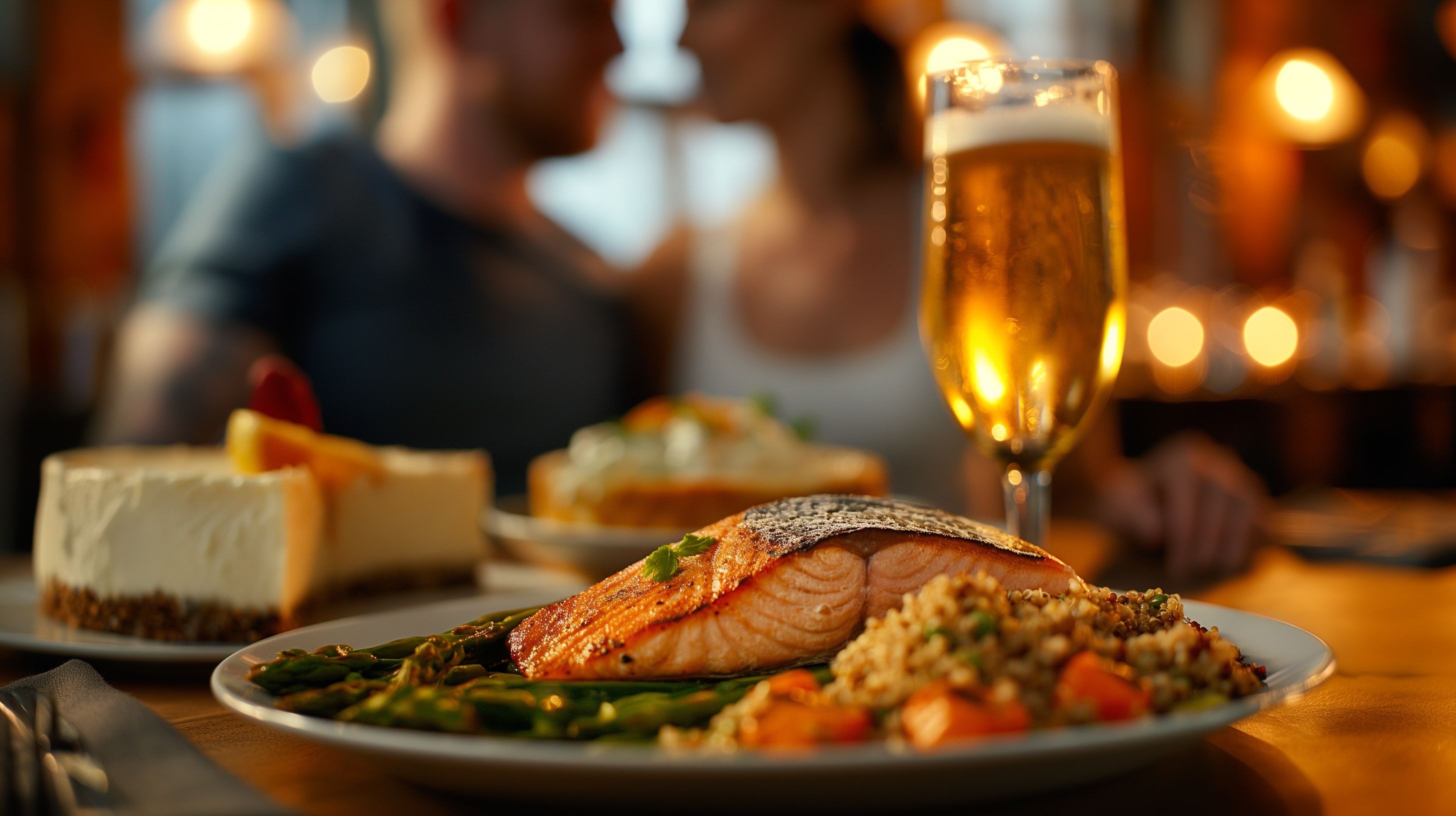 Grilled salmon dinner