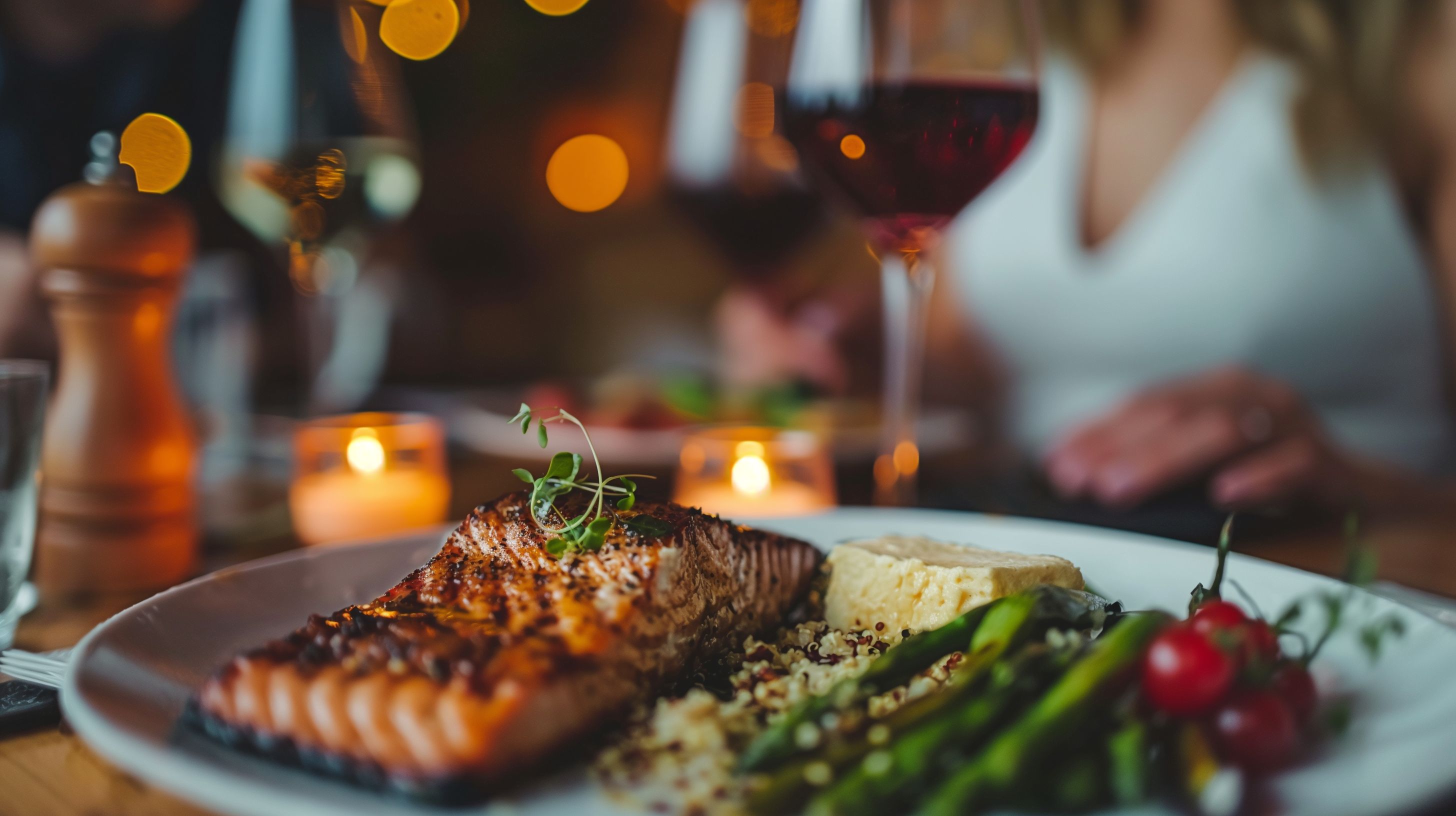 Grilled salmon dinner