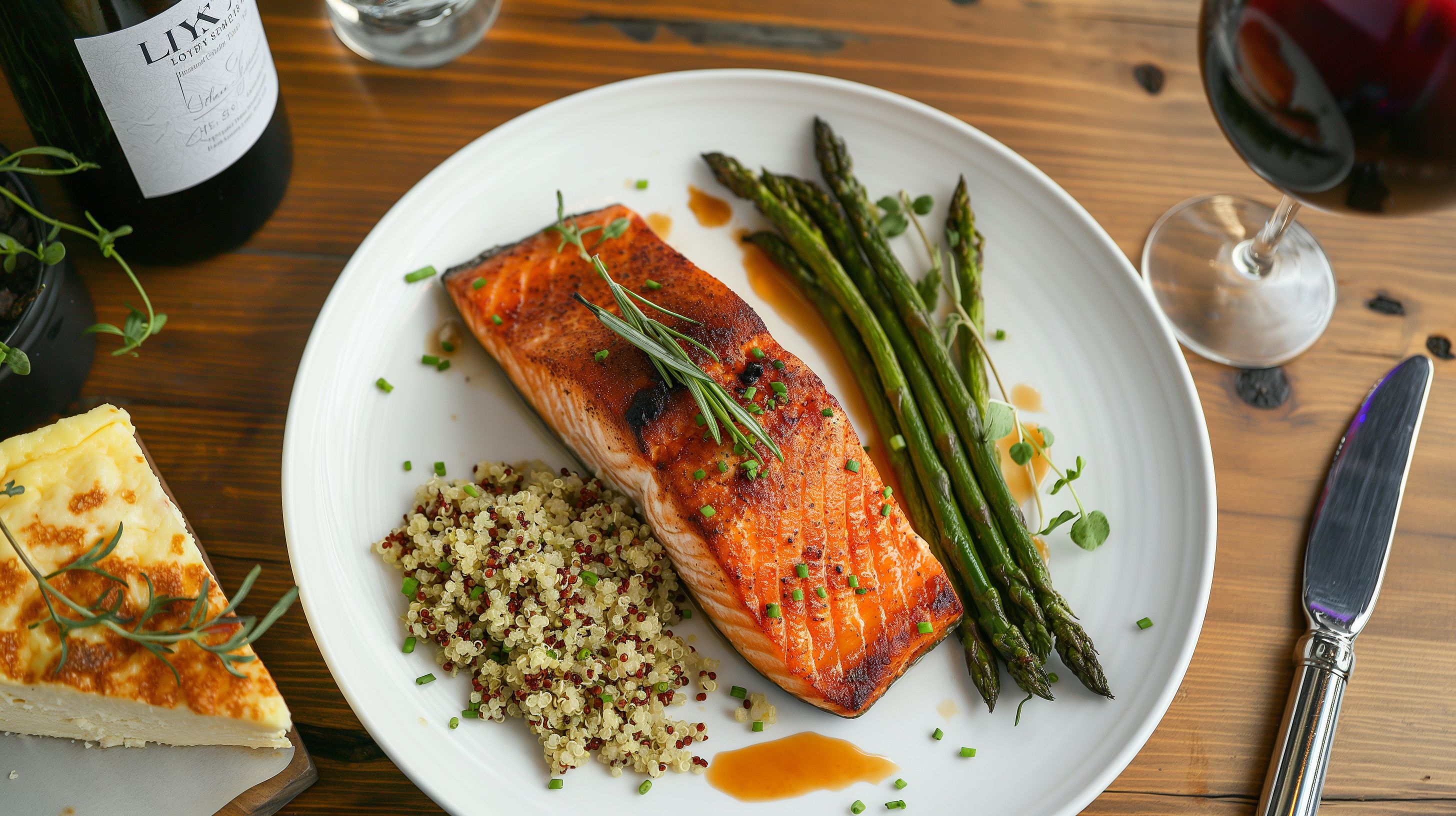 Grilled salmon dinner