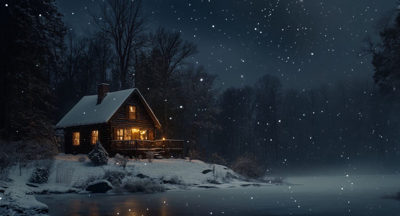 Winter wonderland in woods
