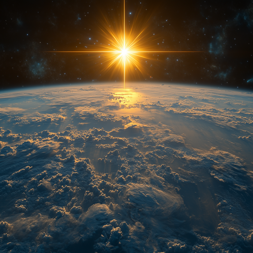 Star above earth